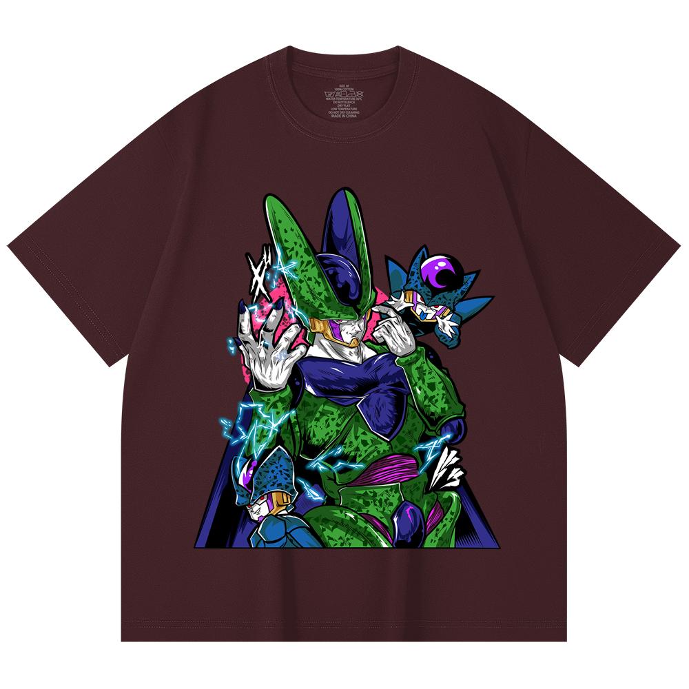 230 г/м² 100% хлопок Dragon Ball V29 Принт Cell Унисекс Тяжелая хлопковая футболка