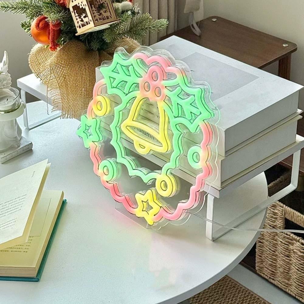 Double-sided Acrylic LED Lamp USB-powered Festive Ambient Board Atmosphere Signboard Barbershops