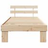 Natural Wooden Bed Frame with Headboard 75 x 190 cm Solid Pine Wood