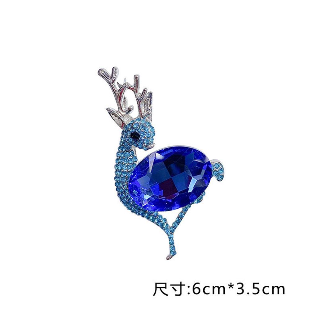 Rinhoo Cute Full Rhinestone Deer Brooches For Women New Year Decorative Imitation Pearl Animal Elk Lapel Pins Christmas Jewelry