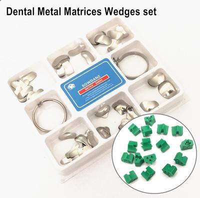 100 шт., стоматологические матрицы, секционные контурные матрицы, силиконовые дополнительные клинья, набор металлических колец для замены зубов, инструменты для стоматологии