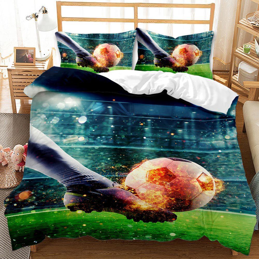 Sports Football Digital Printing eBay Quilt Set Three-piece Bedding