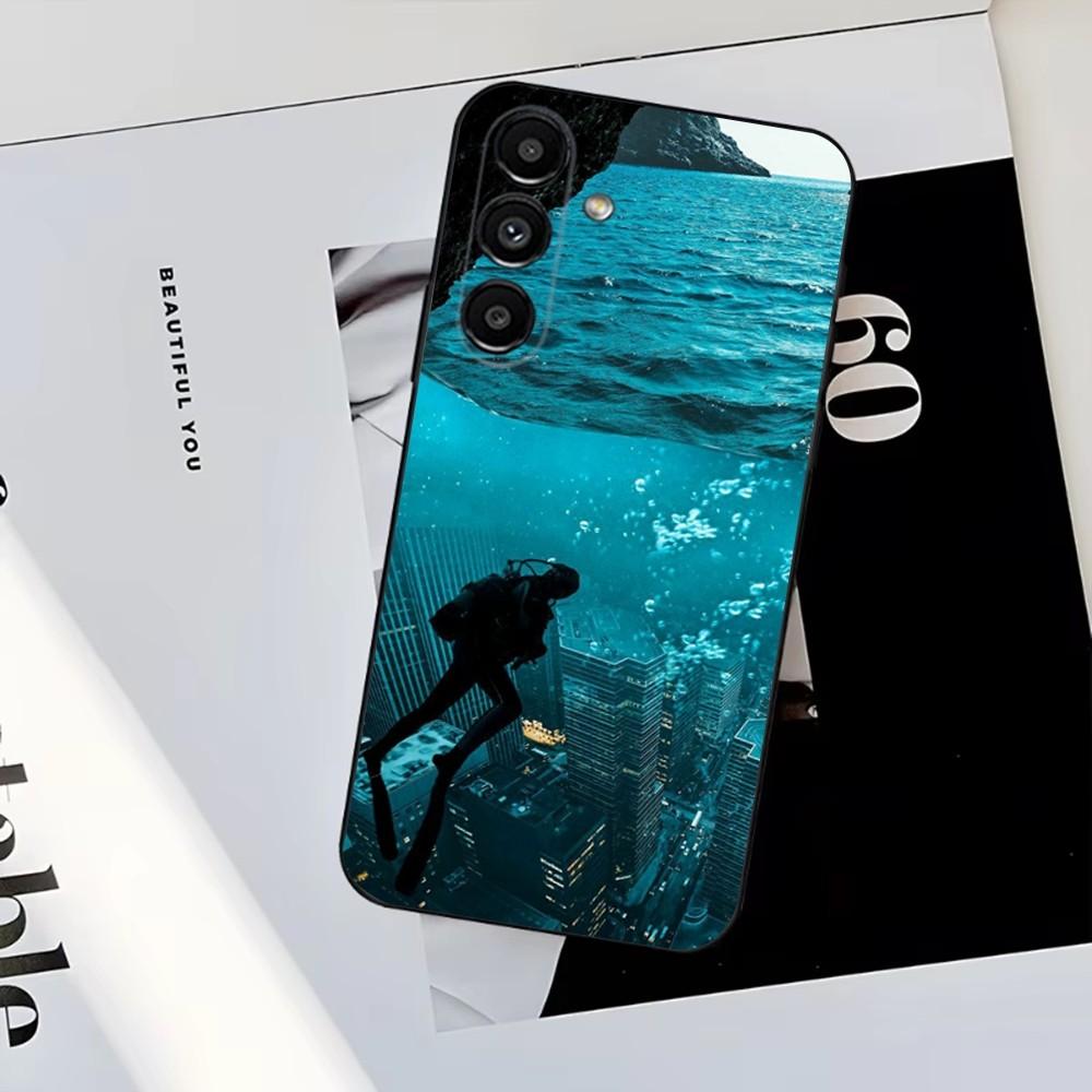 Scuba Diving Phone Case For Samsung S25,S24,S23,S22,S21,S20,S10,Ultra,Plus,Lite,FE,Soft Silicone Black Cover