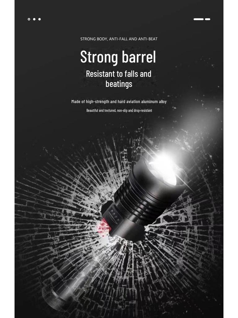 P50 Сверхъяркий Зум Фонарик: Высокомощный, Дальнобойный, Перезаряжаемый от USB, Портативный Ручной Фонарь для Активного Отдыха и Велоспорта