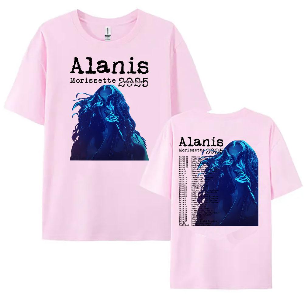Футболка Alanis Morissette World Tour с коротким рукавом, круглым вырезом, женская, мужская, оверсайз, Y2k, стритвир, хип-хоп, унисекс, хлопковые топы