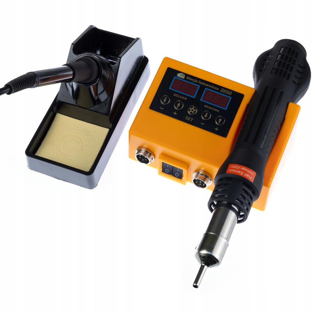 Rosfix Stacja Lutownicza 2w1 Orange Husky OH660 – Lutowanie i Spawanie Plastiku | Moc 660W | Zszywacz i Zestaw Spoiw w Organizerze