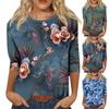 3/4 Sleeve Shirts For Women Cute Tops Graphic Tees  Blouses Casual Plus Size Basic Tops Pullover