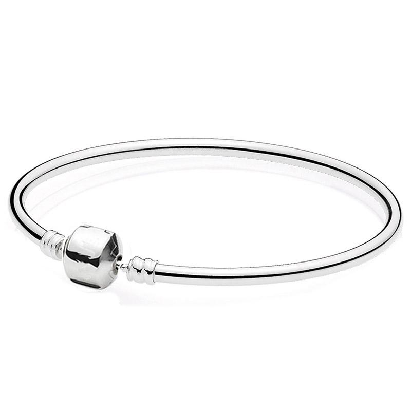 Оригинальные моменты Pave Сердце Застежка Змея Цепочка Браслет Подходит 925 Стерлингового Серебра Бусина Шарм DIY Ювелирные Изделия