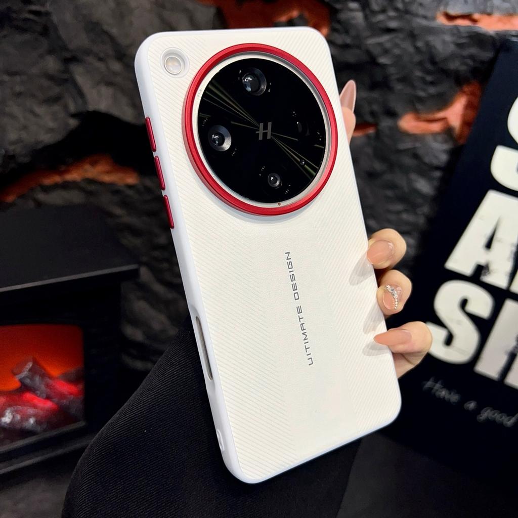 Чехол для Oppo Find X9 X9 Pro X9 Ultra Красная Рамка Камеры Роскошный Текстурированный Ультимативный Дизайн Кожаная Защитная Крышка