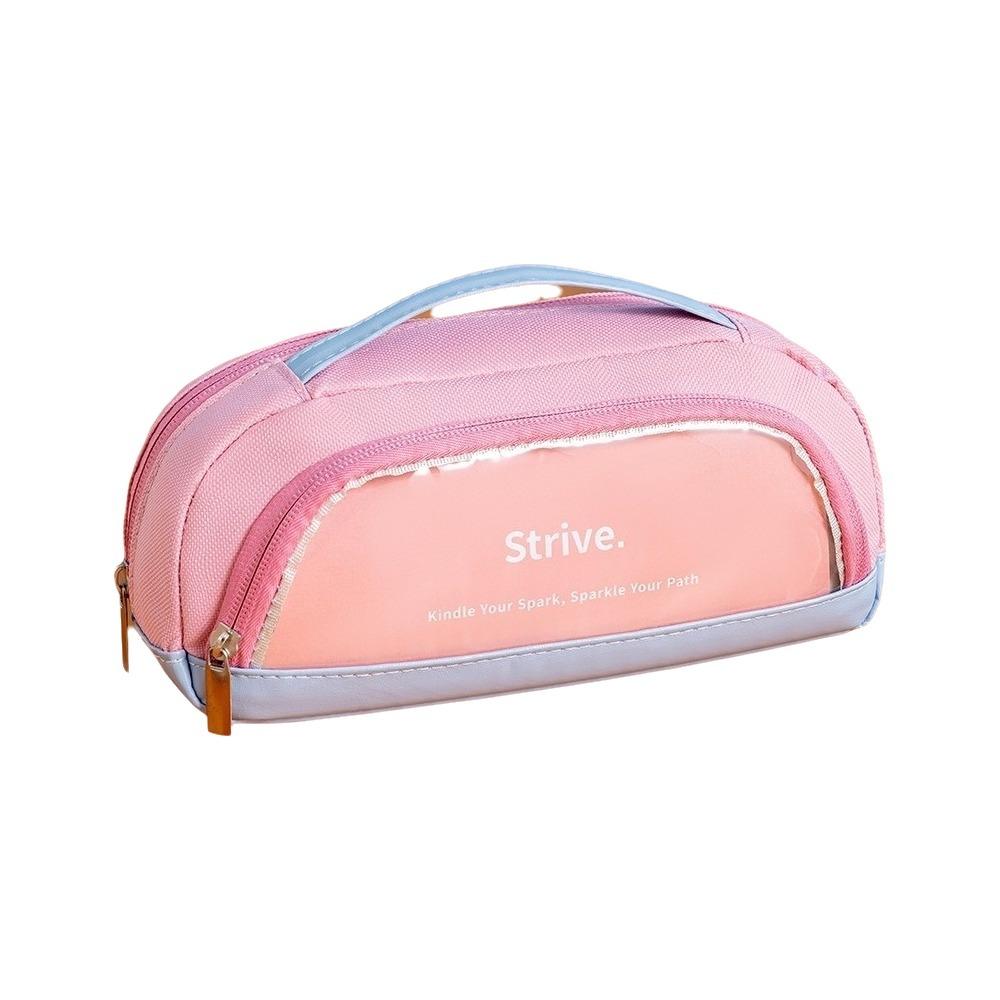 Contrasting Color Minimalist Pen Bag Large Capacity Pencil Case Pencil Pouch School Supplies
