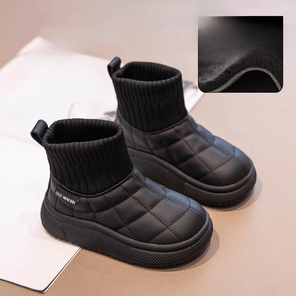 Children's Velvet Cotton Shoes Winter New Style Girls' Socks Boots Boys' Cotton Boots