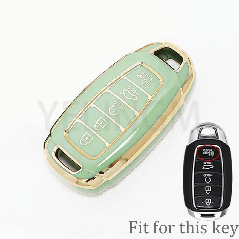 5 Кнопок Новый Мягкий ТПУ Чехол Брелок для Ключей для Hyundai Palisade Elantra Gt Santa Fe Azera Kona Creta Автоаксессуары