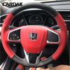 Full Black Leather Car Steering Wheel Cover for Honda Civic 10th CRV Clarity LX 2016-