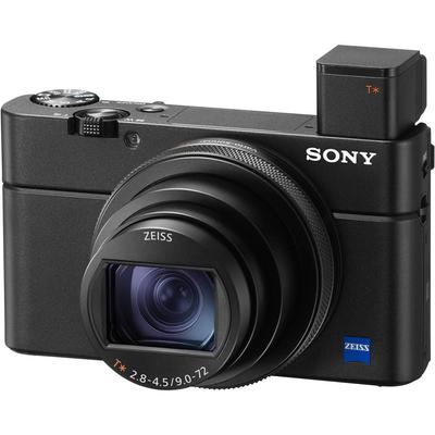 Sony Компактная цифровая камера RX100VII Корпус черного типа Многослойная КМОП-матрица 8-кратный оптический зум ЖК-дисплей с возможностью наклона на 180 градусов Запись видео 4K Cyber-shot