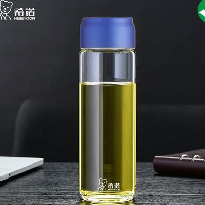 HEENOOR Портативная однослойная стеклянная бутылка для воды с ручкой