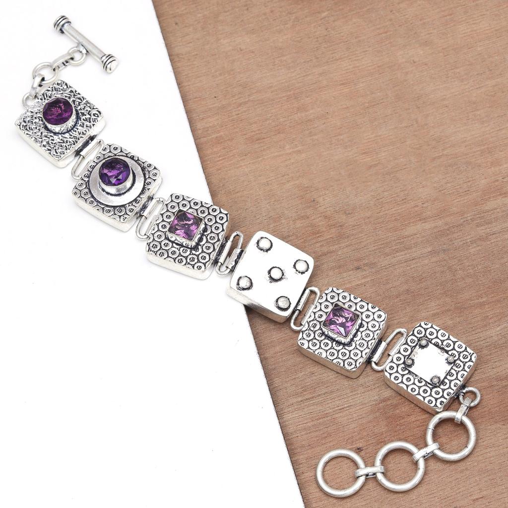 Браслет из дымчатого серебристого стерлингового топаза с драгоценным камнем, ручной работы, манжета 7-8"