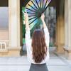 1PC Hand Rave Fan Large Music Festival Fan Gifts Folding Fan Colorful Foldable Fan 33cm