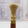 93.98 Cm Classic Goldene Walking Stick Wooden and Brass Cane Walking Stick Brass Gift for Grandfather Father Art Deco Style