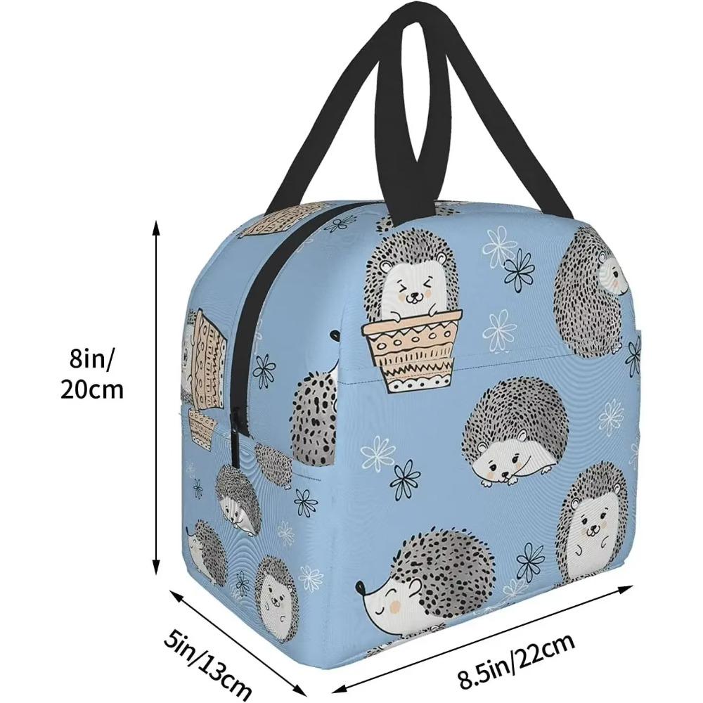 Милая сумка для ланча с ежами для женщин и мужчин, ланч-бокс, мягкая изолированная сумка, мини-холодильник, термосумка для офиса, школы, пляжа