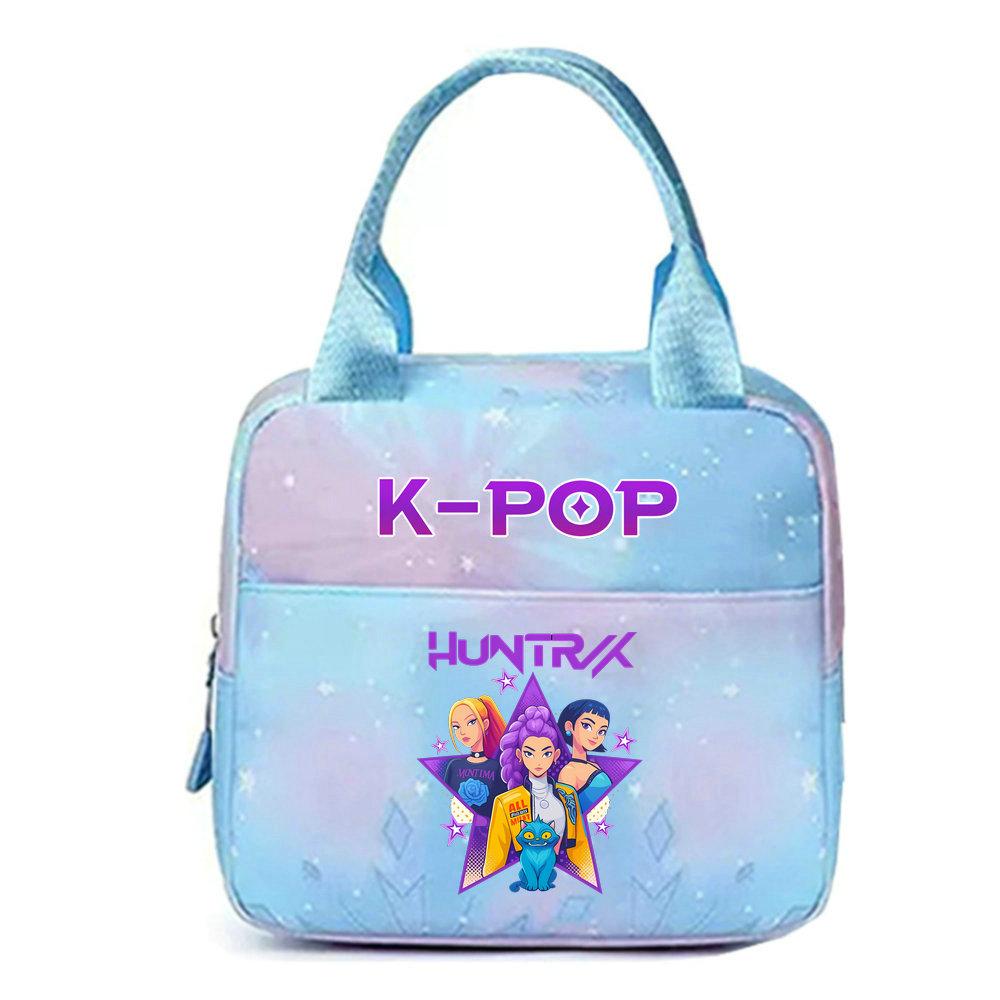 KPop Охотники на демонов Офисные работники С сумкой для обеда Портативная термосумка Большой емкости Сумка для обеда Наплечная сумка Двойного назначения
