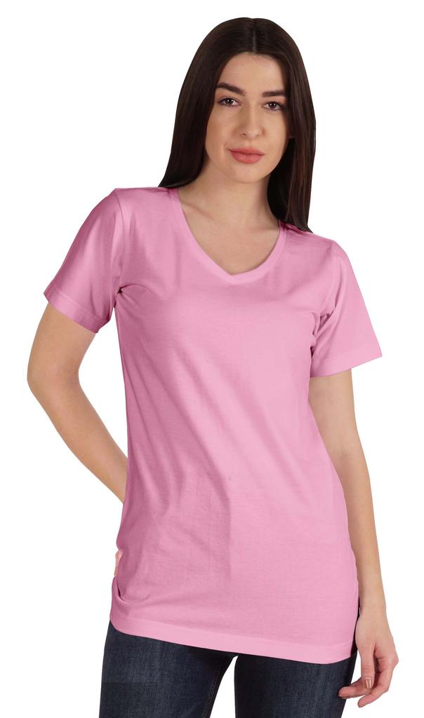 Inkmeso Basic V-neck Jersey T-shirt Short Sleeve Long Length Tee Workout Top For