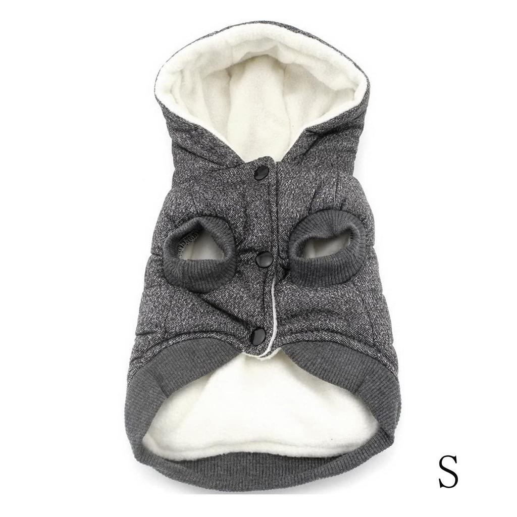 Куртка, толстовка, зимний пуховик, домашнее пальто с капюшоном Anumal, теплая одежда для крупных и средних собак (L (грудь: 44см, Шея: 29см), Серый)