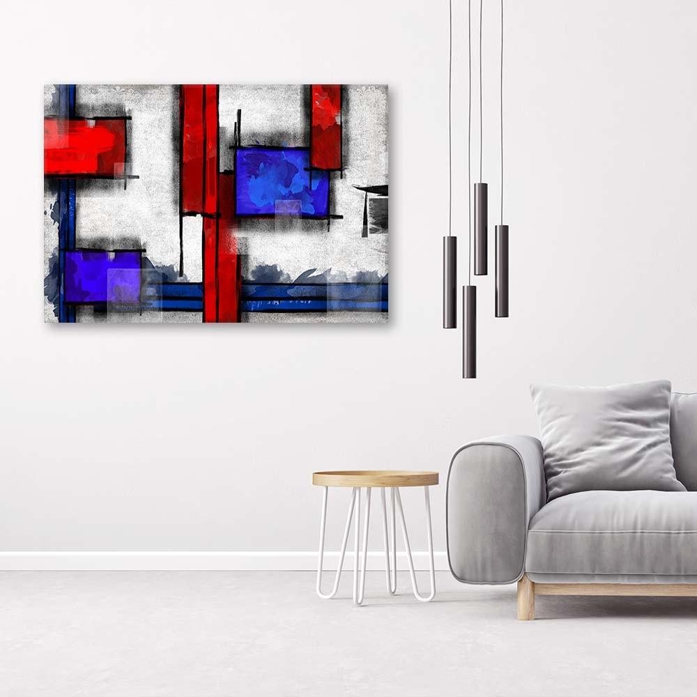 Canvas Print Abstraction Blue Red
