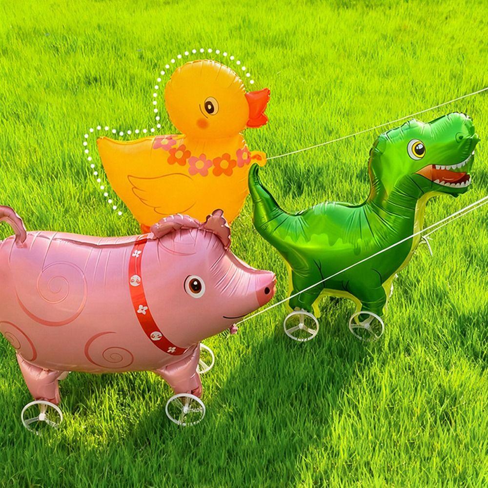 With Wheels Standing Foil Balloons Movable Design Foil Balloons With Wheel Kids Birthday Party