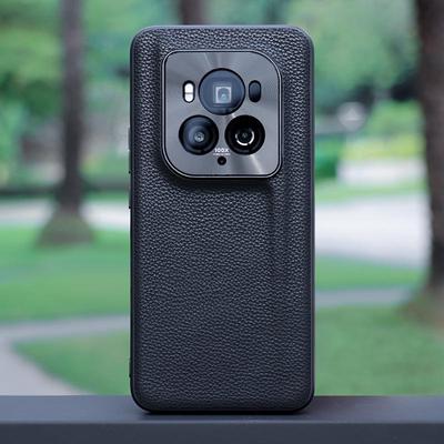 Чехол для Honor Magic6 Ultimate Edition с металлическим кольцом для объектива и кожаным чехлом