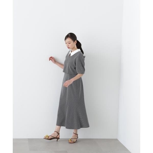 JILL by JILL STUART Casual Dress [Pre-order: Arrives mid- to late March] Front Slit Collar Layered Dress, Women's, Beige