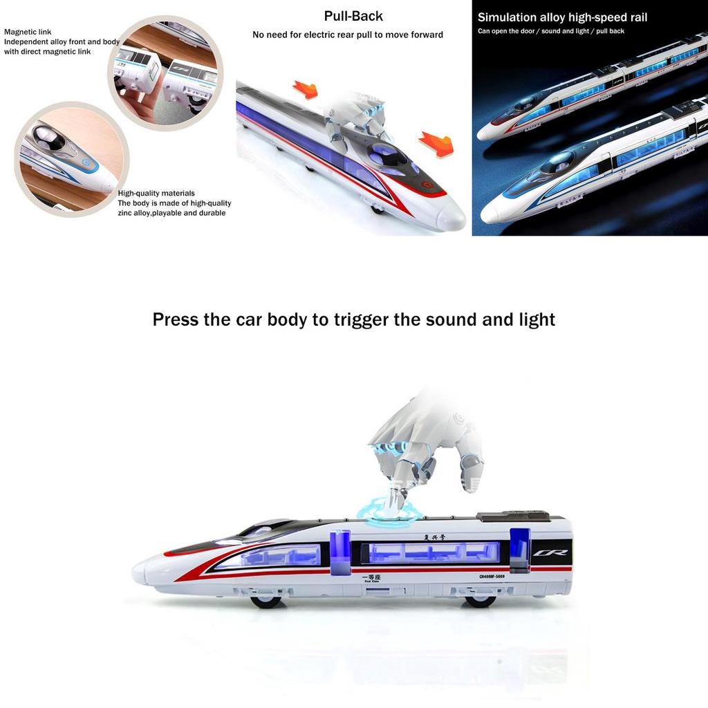 Child Simulation Sound And Light High-speed Rail Toy Alloy Model For Boys Realistic Design And Durable Material