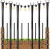 Wrought Iron Shepherd's Hook: Outdoor Garden String Light Support Pole for Courtyard and Balcony.