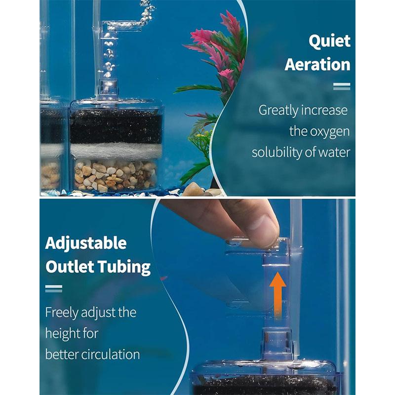 Multi-Layer Media Pneumatic Fish Tank Filter Aquarium Corner Sponge Filter Quiet Betta Fry Shrimp And Small Fish Bio Foam Filter