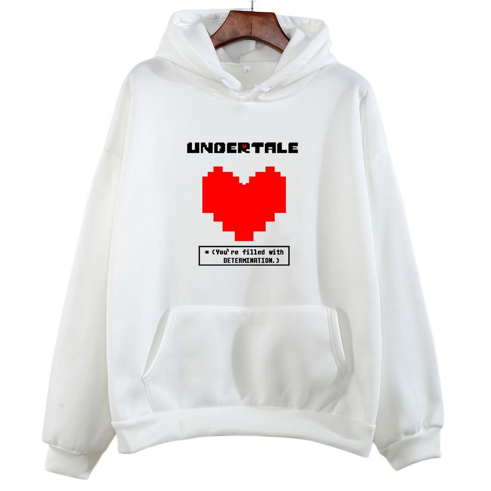 Толстовки с капюшоном Undertale Game «Вы наполнены решительностью», женская повседневная толстовка с длинными рукавами для зимы/осени, толстовка с капюшоном для девочек