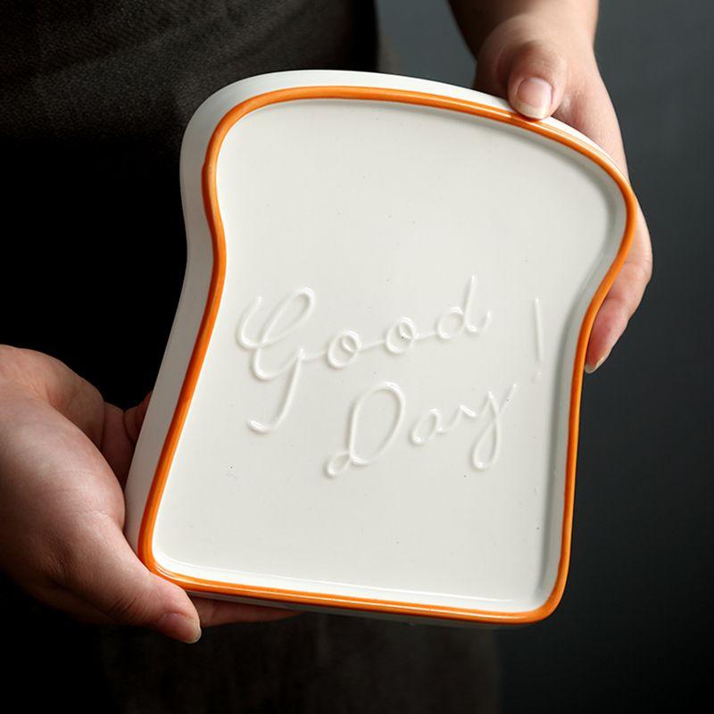 1 шт. Керамическая тарелка для завтрака и десерта в форме хлеба, тостовые тарелки, салатница, поднос для фруктов и закусок, бытовая посуда, обеденная тарелка, посуда