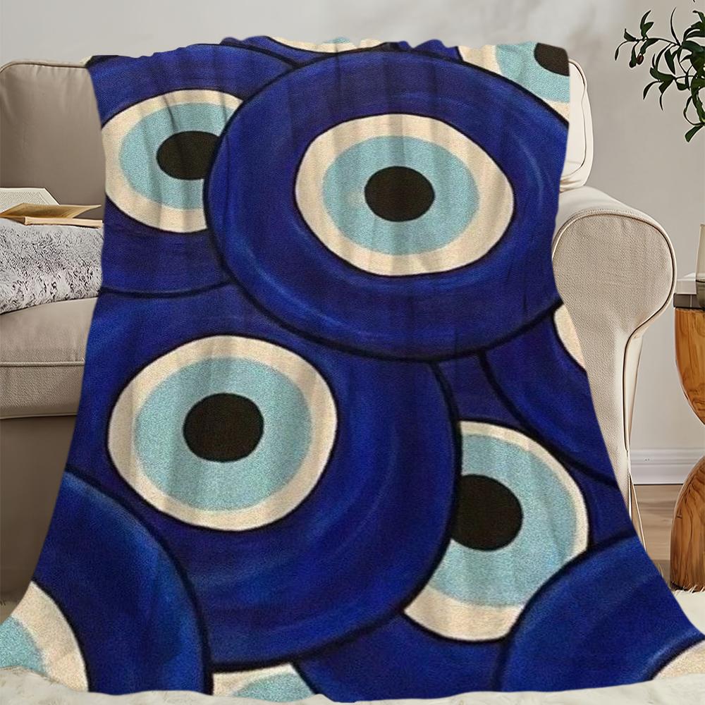 Turkish Lucky Blue Evil Eyes Blanket Skin friendly comfort warm soft plush blanket suitable sofa living room office bedroom