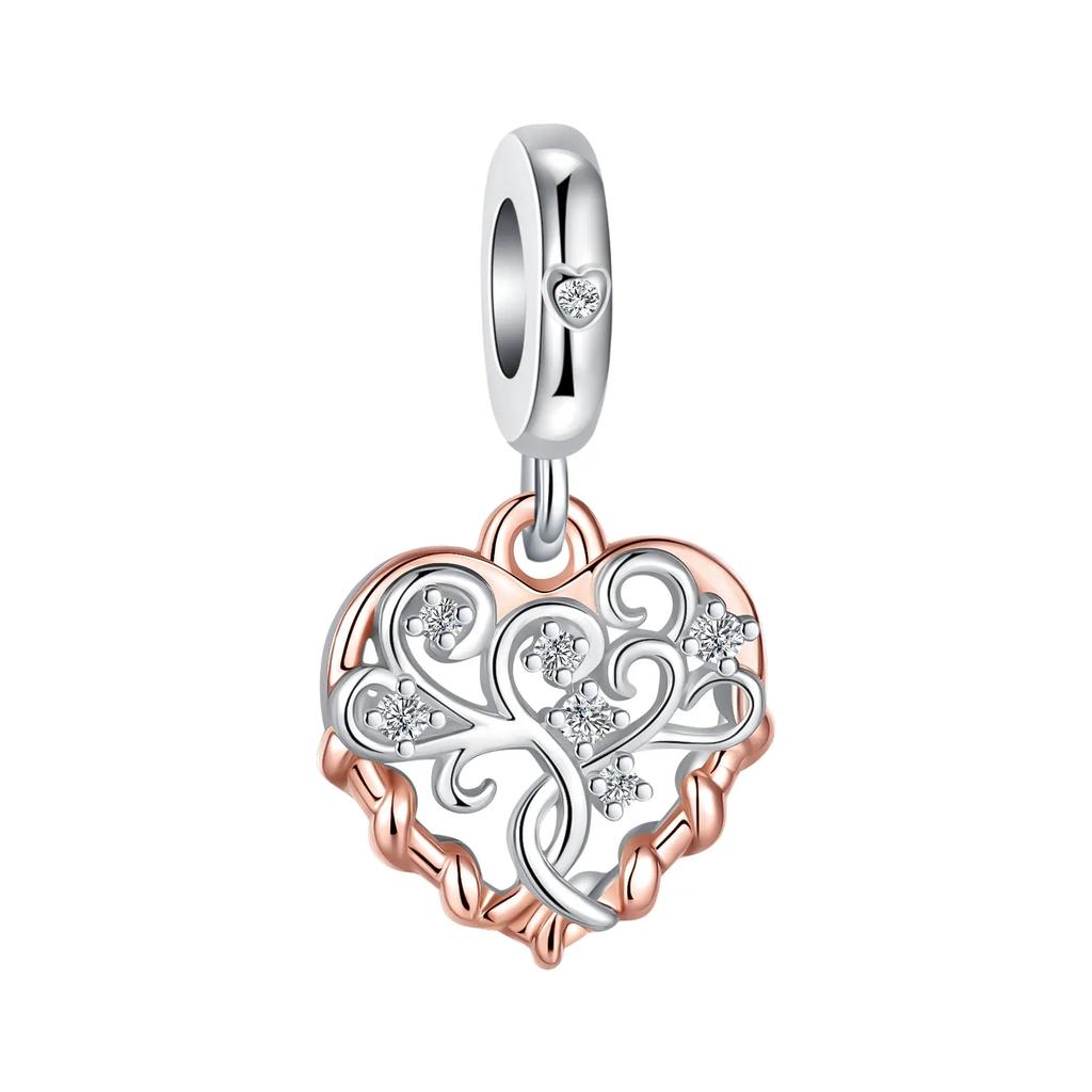 Silve Rose Gold Tree Of Life Butterfly Series Charm Fit 4Mm Aperture Bracelet Charm Bead Necklace Diy Women Jewelry