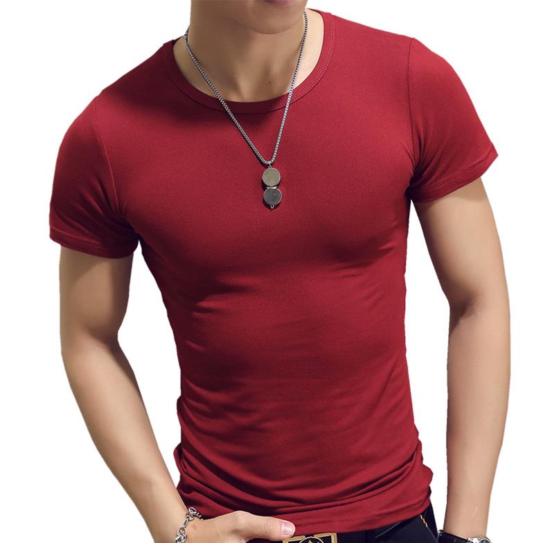 Slim Fit T-Shirt for Men Short Sleeve V Neck T-Shirt Casual Summer Classic Basic Tee Top