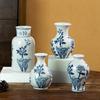 Винтажная сине-белая фарфоровая керамическая ваза, украшение, настольная гидропонная ваза для цветов, керамические украшения для дома, гостиной, фойе