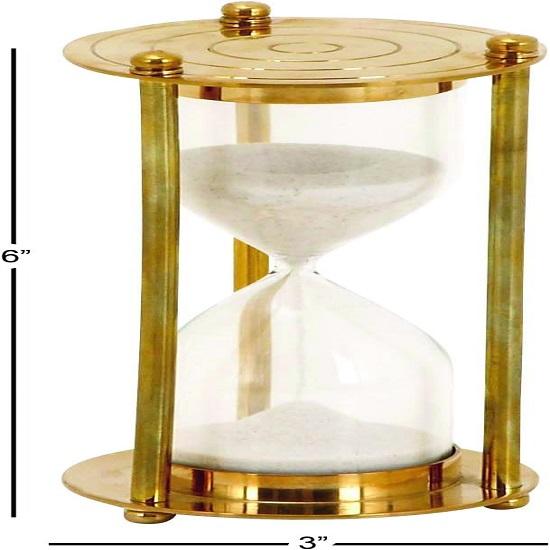 Песочные часы из латуни и металла, 15,24 см, золото