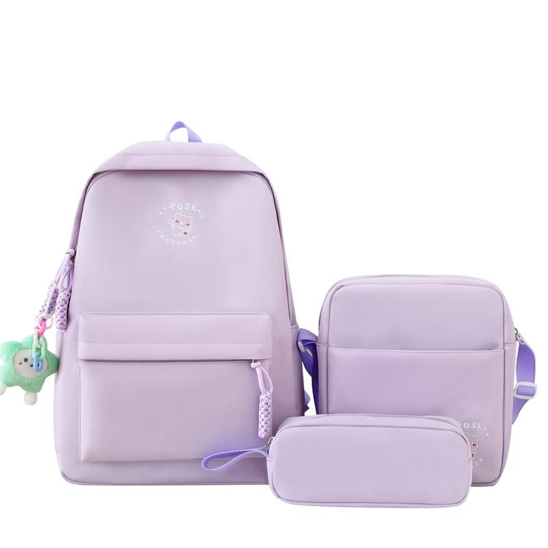 Комплект из трех рюкзаков с мультяшным принтом, школьный рюкзак для девочек, большой вместимости, для учеников начальной и средней школы