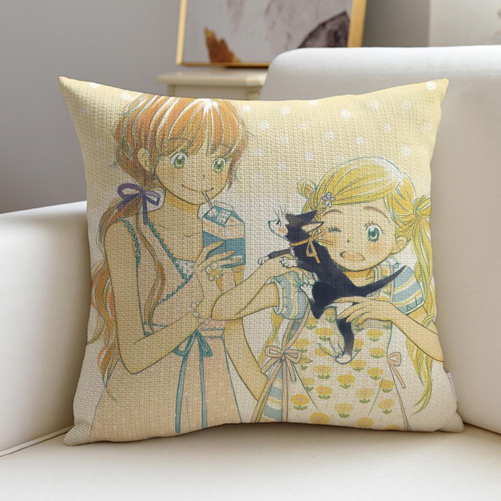 Gentle 33gatsu no LionS Cushion Cover Breathable and skinfriendly linen pillowcase square removable and washable cushion