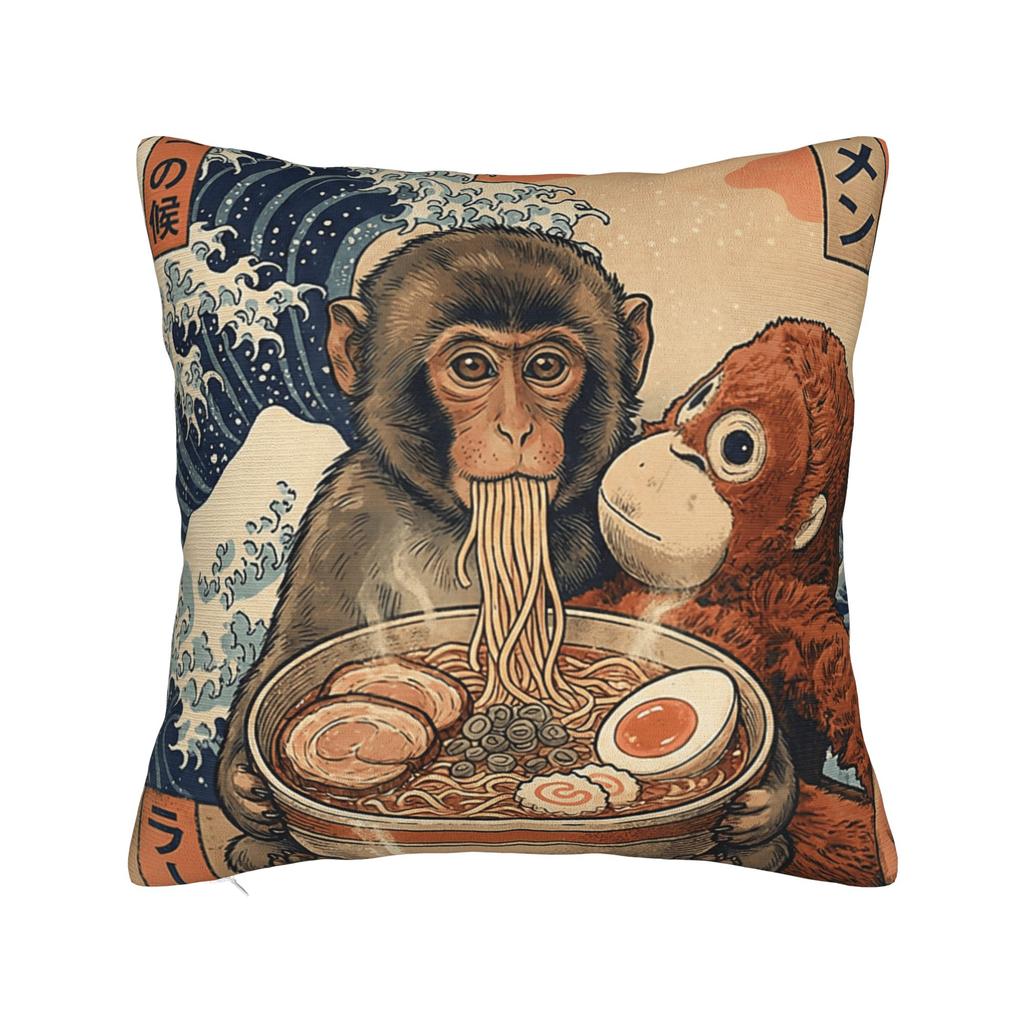 Cute Baby Monkey Named Punch Plush Hugging Pillow Case Print Pillow Cover For Wedding Party Home Decor Funny Pillowcases