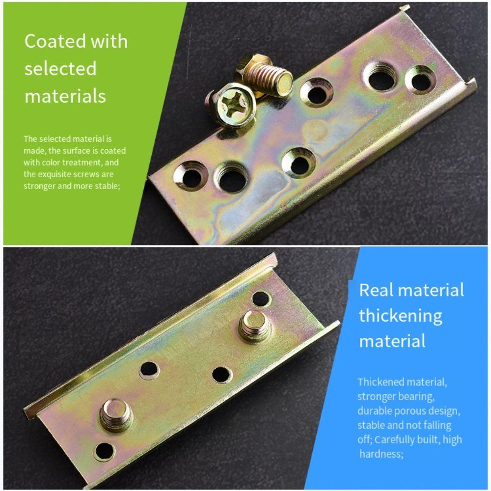 4 Sets Footboards Hold Bed Rail Brackets Heavy Duty Non-Mortise Bed Frame Connectors for Furniture