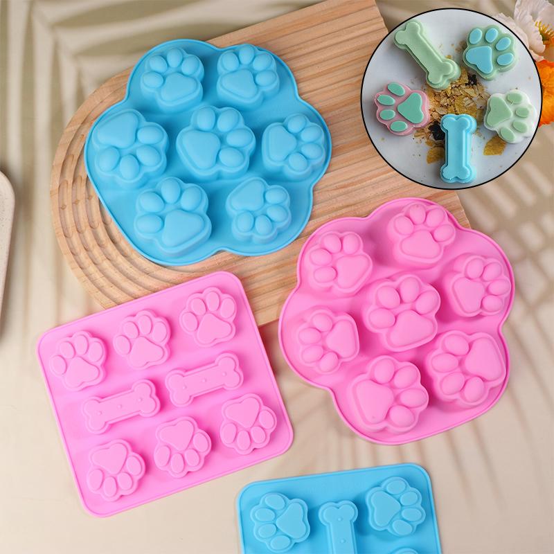 Силиконовые формы для косточек щенков, кошачьих лап, шоколадных форм для печенья, для выпечки, антипригарные формы для лакомств для собак, подходящие для микроволновой печи