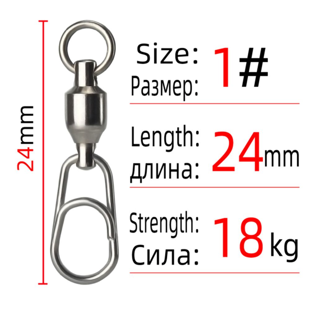 Стальные крючковые рыболовные принадлежности Snap Rolling Bearing Swivel Oval Connector Jig