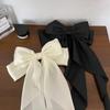 Корейские аксессуары Заколки для волос для женщин и девочек Большой бант Твердые атласные длинные банты из лент Пружинный зажим Barette Cheveux Femme