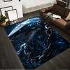 Futuristic Cyborg Shark with Chains Design Non-slip rug suitable for living room and bedroom sofas.