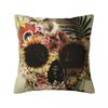 Garden Skull Light Square Pillowcase Pillow Cover Polyester Cushion Zip Decorative Comfort Throw Pillow for Home Car
