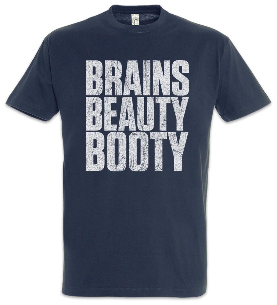 Brains Beauty Booty Mens T-Shirt It Girl Femme Fatal Woman Pin Up Sexy Woman